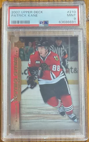 2007-08 Upper Deck Young Guns Rookie RC Patrick Kane #210 PSA 9 Mint