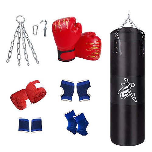 100/120cm Boxsack Set Boxhandschuhen Punching Training Bag Sandsack + Handschuhe - Bild 17 von 17