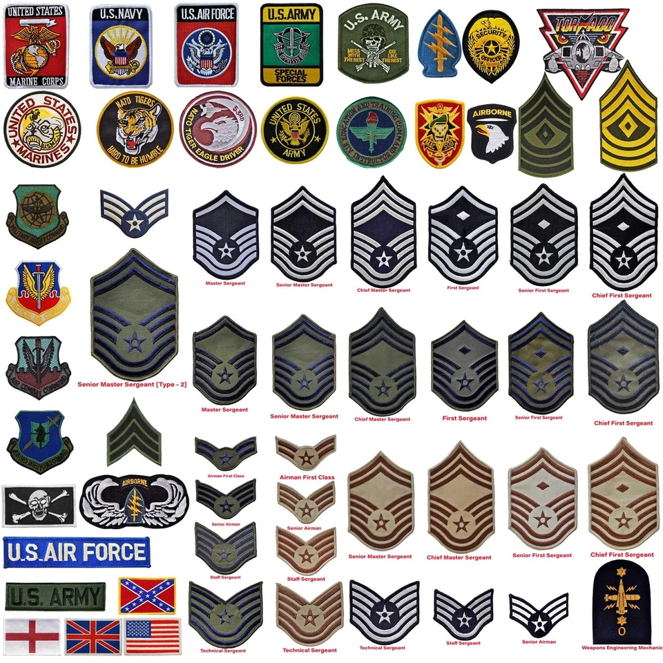 OUTBOUND Patches US Uniform Dress Army Air Force Military Jacket Ranks Sew On Badges