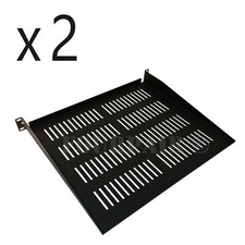 2 Pack Vented Cantilever Rack Mount Steel Keyboard Server Shelf 19" 1U 15" Deep