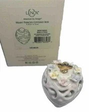 Lenox Heart Pierced Covered Jewelry Trinket Box with Lid New In Box
