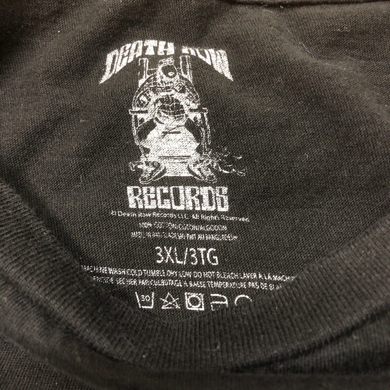 FILA Maglietta uomo Death Row Records nera logo hip hop rap taglia 3XL