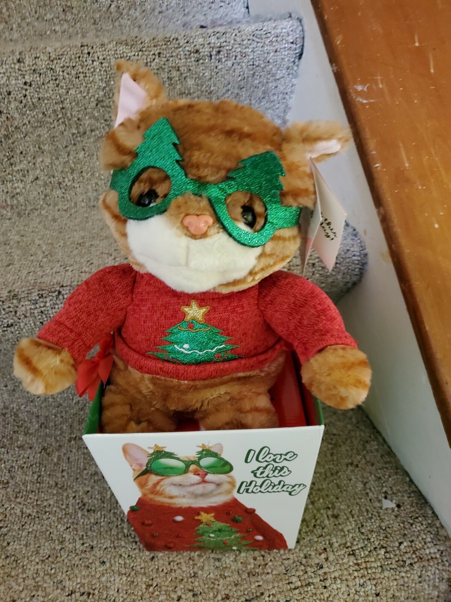 I Love This Holiday Ugly Christmas Sweater Kitty Cat Stuffed Plush