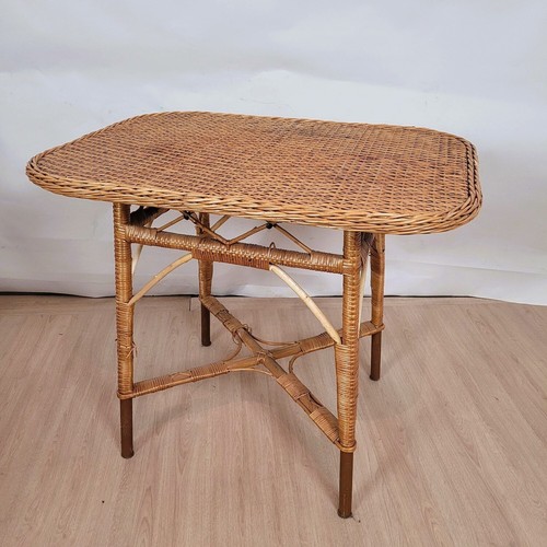 Ensemble De 9 Pièces De Salon En Rotin, Milieu XXème Siècle - Imagen 10 de 19