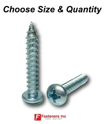 #ad Phillips Pan head Sheet Metal Screw Zinc Plated Choose Size amp; Qty $94.07