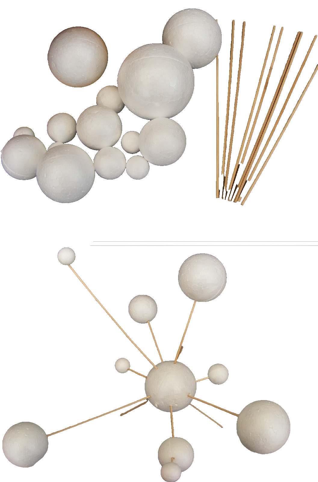 Childrens MYO SOLAR SYSTEM Model Kit School Homework Project Planets Rods 24 pcs