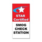 Star Certified Smog Check Station Red Black  DECAL STICKER Retail Store Sign