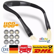 Wiederaufladbare LED Buchlampe Hals Leselampe Leselicht für Stricken Lesen NEU