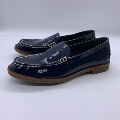 navy patent loafers womens