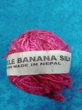 Recycled banana silk ball knit crochet textile fibre yarn pink