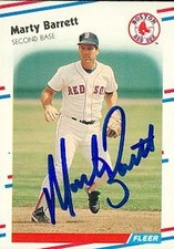 Marty Barrett autographed Baseball Card (Boston Red Sox) 1988 Fleer #343