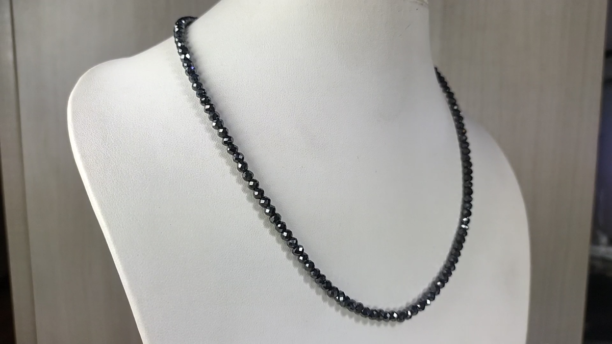【2plan】24FW★ [LAN ARCHIVE] Black Glass Stone Necklace Vintage Navajo Six Stone Black Onyx Silver Y Necklace