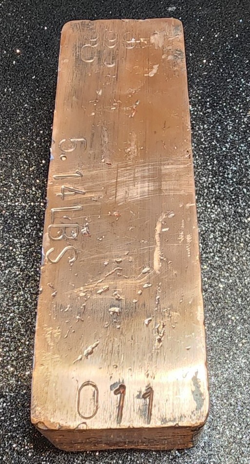 5lb Hand Poured Copper Bar .999 Pure Ingot CU Scrap MELT eBay