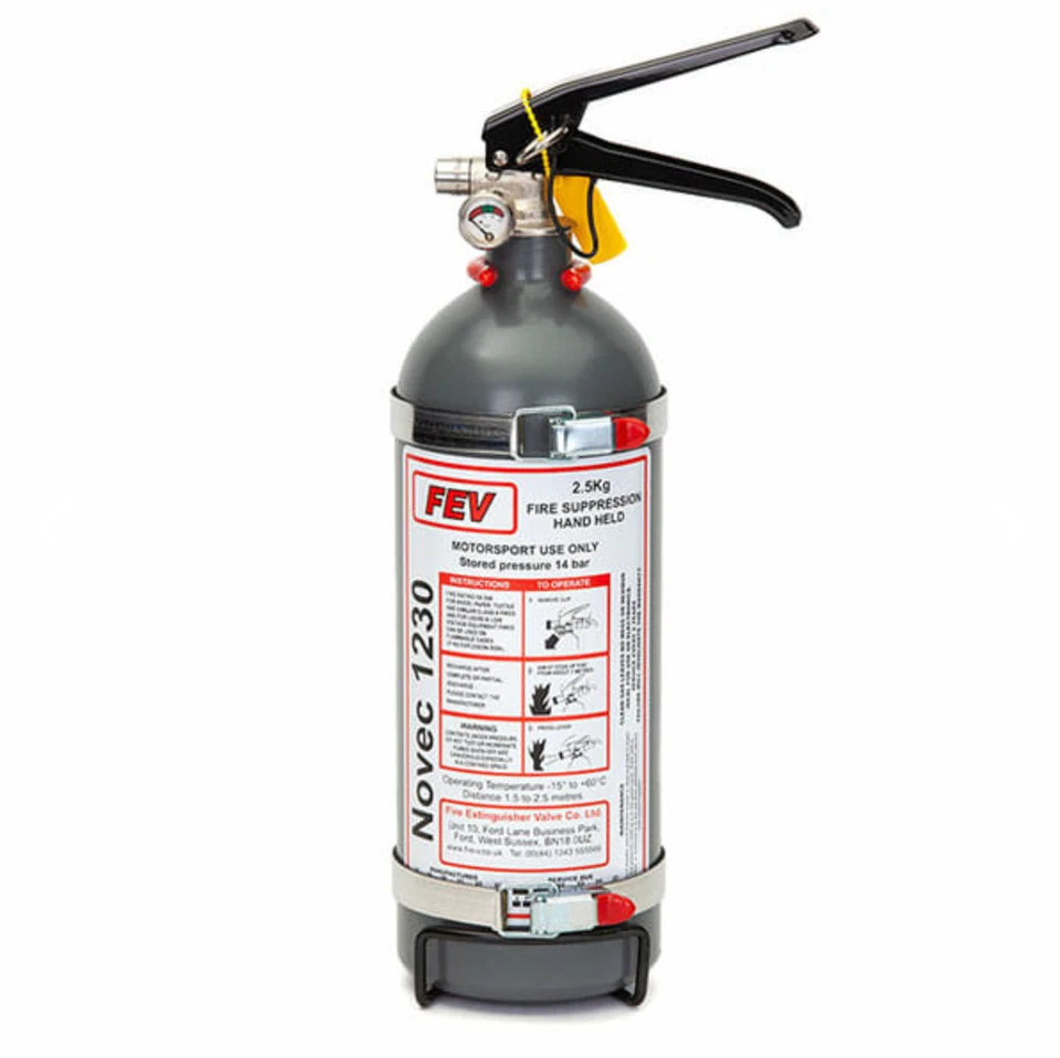 FEV 2.0KG Novec 1230 Gas [ Mat Gris ] à Main Extincteur avec Support - Photo 1/1