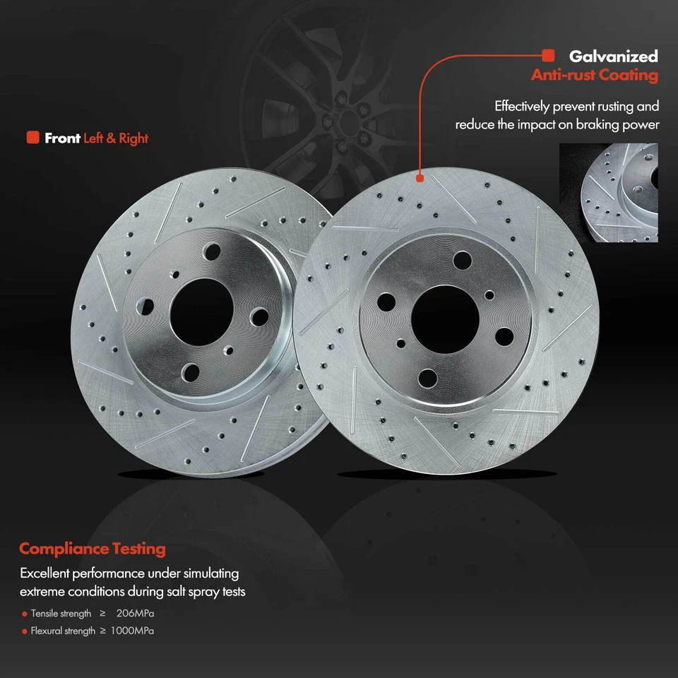 Nuevo rotor de freno delantero perforado y pastilla de freno para Scion xA xB 2004 2005-2006 L4 1,5 L Foto 4 de 4