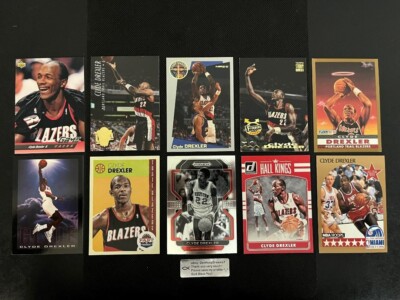 Clyde Drexler NBA player lot! 10 different basketball cards, no duplicates