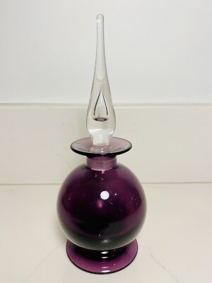 Vintage Purple Glass Amatist Perfume Bottle in Style of Nanny Still