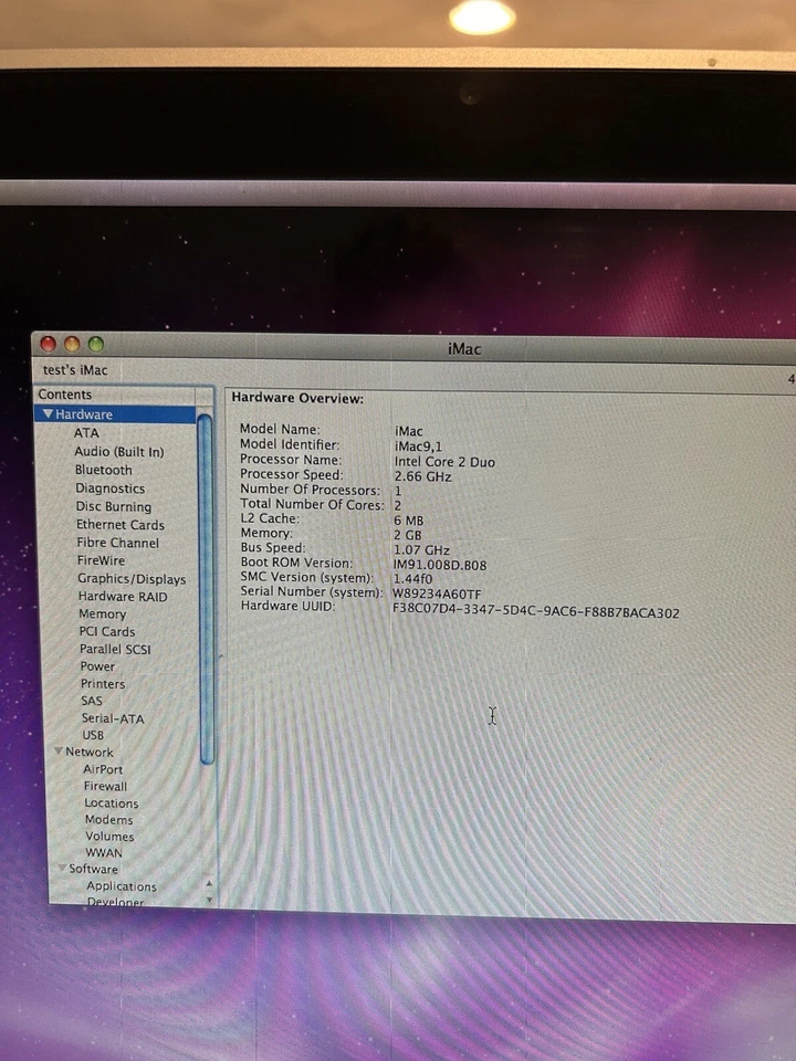 Apple iMac A1224 20" Intel C2D 2GHz 2GB RAM 320GB HDD OS 10.6 - Image 2 of 3