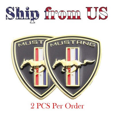 2pcs Running Sports Horse Metal Badge Emblems Side Fender For GT Race