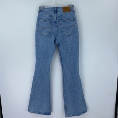 Levi's 70's HIGH FLARE ブルー 24 Levis Womens 70s High Flare Jeans Blue Distressed High Rise