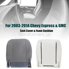 Fits 2003-14 Chevy Express & GMC Savana Driver Bottom Seat Cover & Foam Cushion