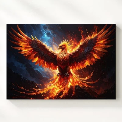 Phoenix Rising Canvasfiery Rebirth And Transformation Wall Art