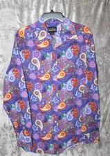 Cremieux Floral Vibrant Paisley Multicolor Long Sleeve Button Down Men's Large-T