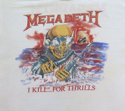 Megadeth Vintage T Shirt 1980's Thrash Metal I Kill For Thrills