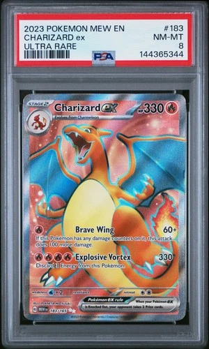 2023 POKEMON MEW EN-151 ULTRA RARE #183 CHARIZARD EX PSA 8