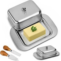 Butterdose Edelstahl Mit Deckel Und Griff Butterglocke Butterschale Mit Messer