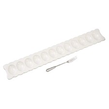 Mud Pie Deviled Egg Long Tray Set, White, Sil...