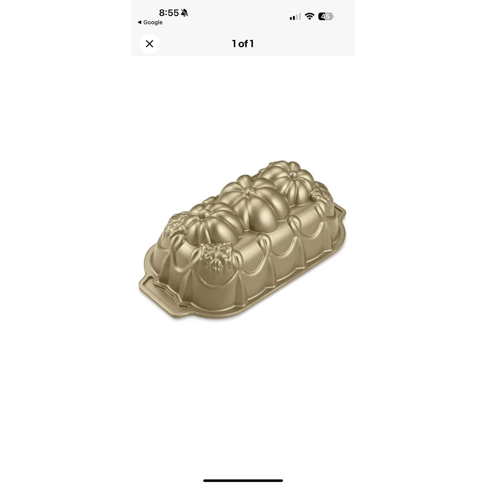 Nordic Ware Pumpkin Loaf Pan Fall Harvest Baking Mold Nonstick
