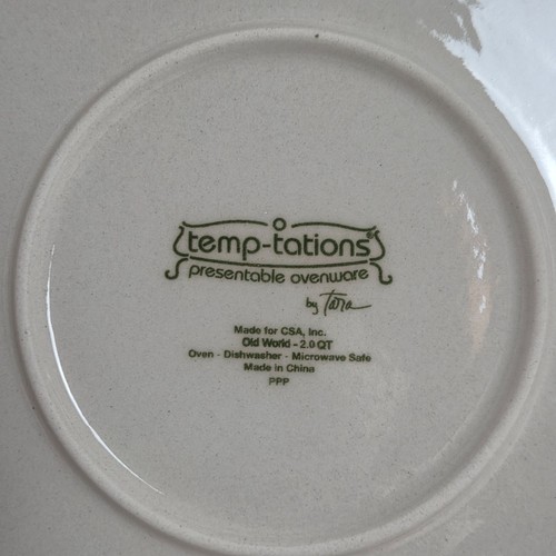 Temp-Tations Old World Yellow Round Baker 2.0 Qt With Metal Stand - Picture 5 of 7