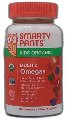 *2027-1-5* SmartyPants Organic Kids Multivitamin Gummies: Omega 3 (ALA), Vitamin