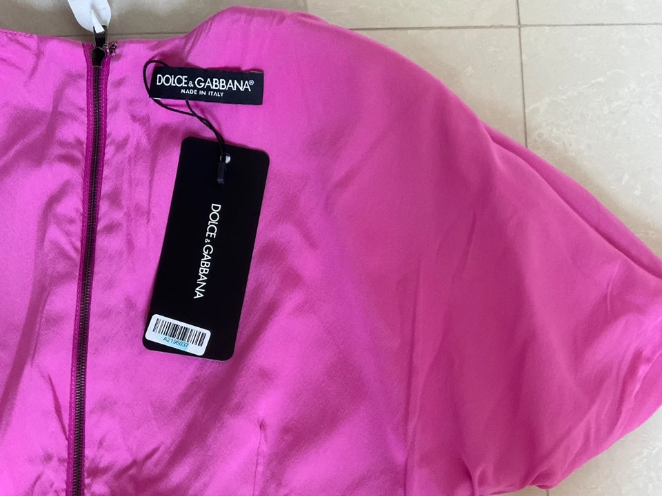 $1,918.00 NUEVO Vestido Lápiz Dolce & Gabbana Rosa Manga Corta Media Pantorrilla 40 Foto 3 de 4