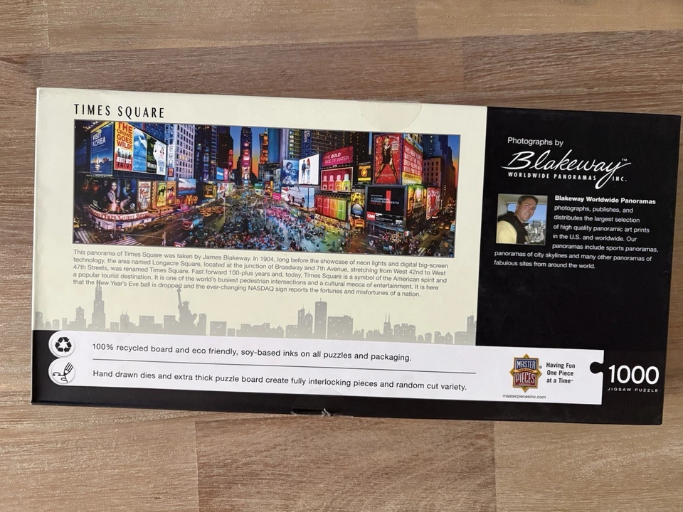 Times Square New York 1000 Piece Panoramic Puzzle (Master Pieces) COMPLETE SET - Image 3 of 4