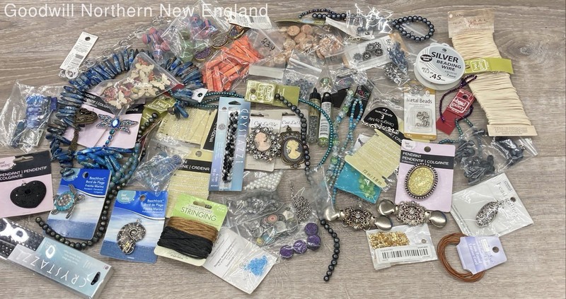 3+ lbs Jewelry Making Craft Lot Loose Beads Strands Chains Pendants String
