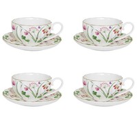 4Er Set Tassen Mit Untertasse En Plein Air FrüHlingswiese FüR 200Ml Easy Life