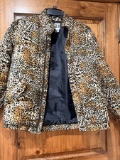 Vintage CLIO Silk Leopard Jacket Women’s Small Shoulder Pads