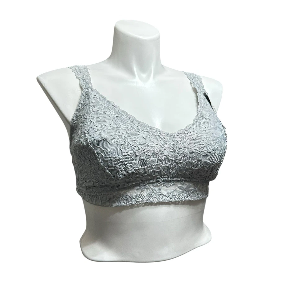 Bralette No Boundaries Nuevo con Etiquetas Para Mujer 3XL Gris Encaje Ajustable Inalámbrico Acolchado Nuevo Foto 2 de 4