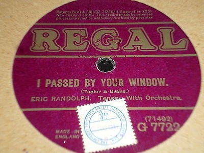 Eric Randolph - I Passed By Your Window / Old Pal, Why Don't You Answer Me? (...