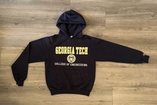 Vintage Champion NCAA Georgia Tech Yellow Jackets Big Logo Hoodie Mens S Small