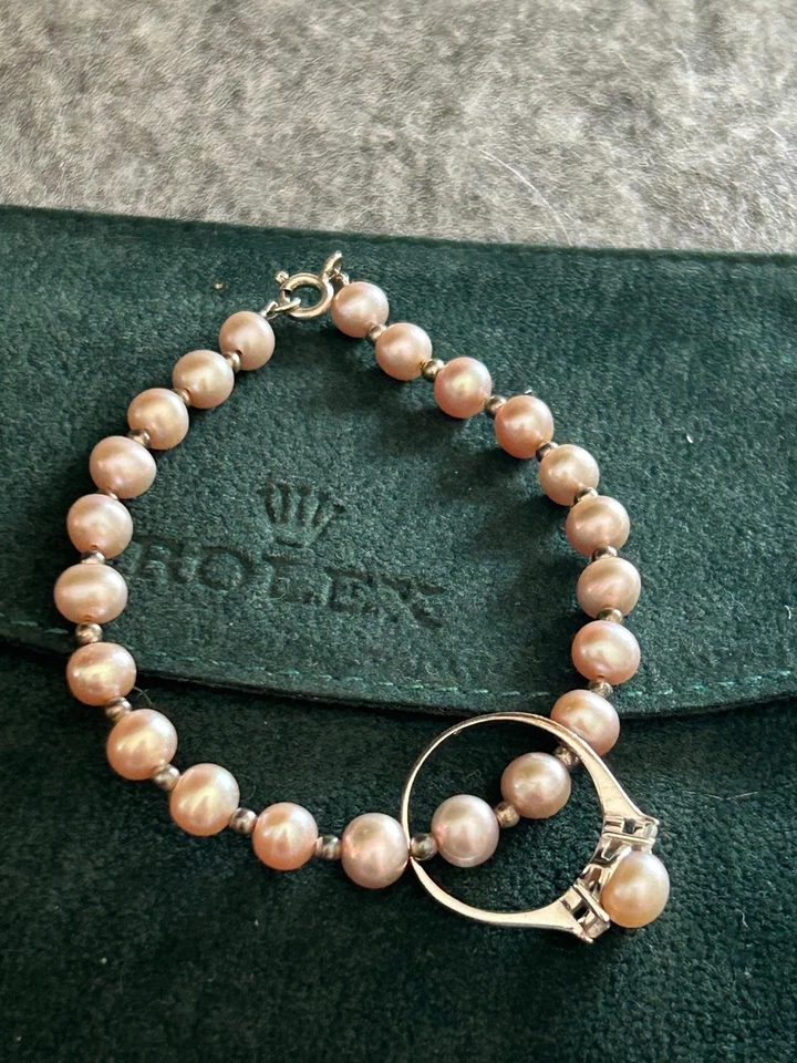 Echte Süßwasser Perlenarmband - Teneriffa Pearls + Ring - Set 