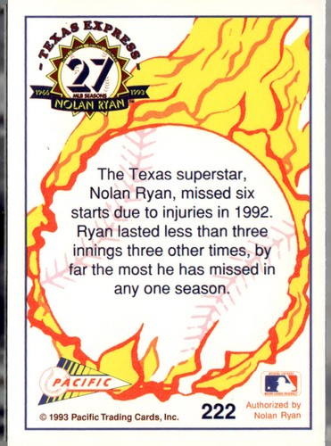 1993 Pacific Texas Express #222 Slow Start in 1992 - Picture 2 of 2