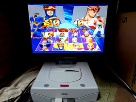 Sega Saturn White Console 4MB RAM X men VS Street Fighter Japan