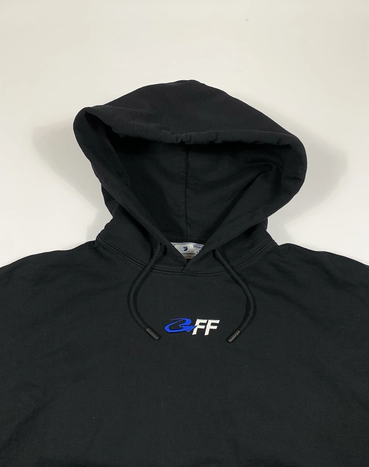 Felpa nera con cappuccio Off White "Exactly The Opposite" taglia S