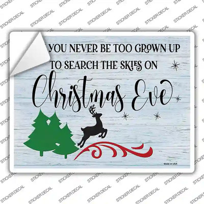 Search Skies on Christmas Eve Novelty Rectangle Sticker Decal X-Large