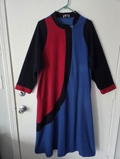 Vintage Vanity Fair Colorblock Fleece Nightgown XL House Coat Robe Retro Comfy