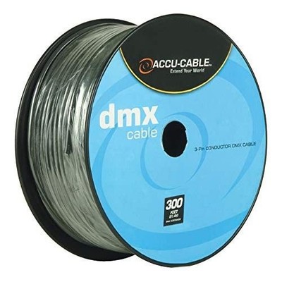 Accu-Cable AC3CDMX300, DMX Stage Light Cable, 3 Pin DMX Extension Cable Spool...