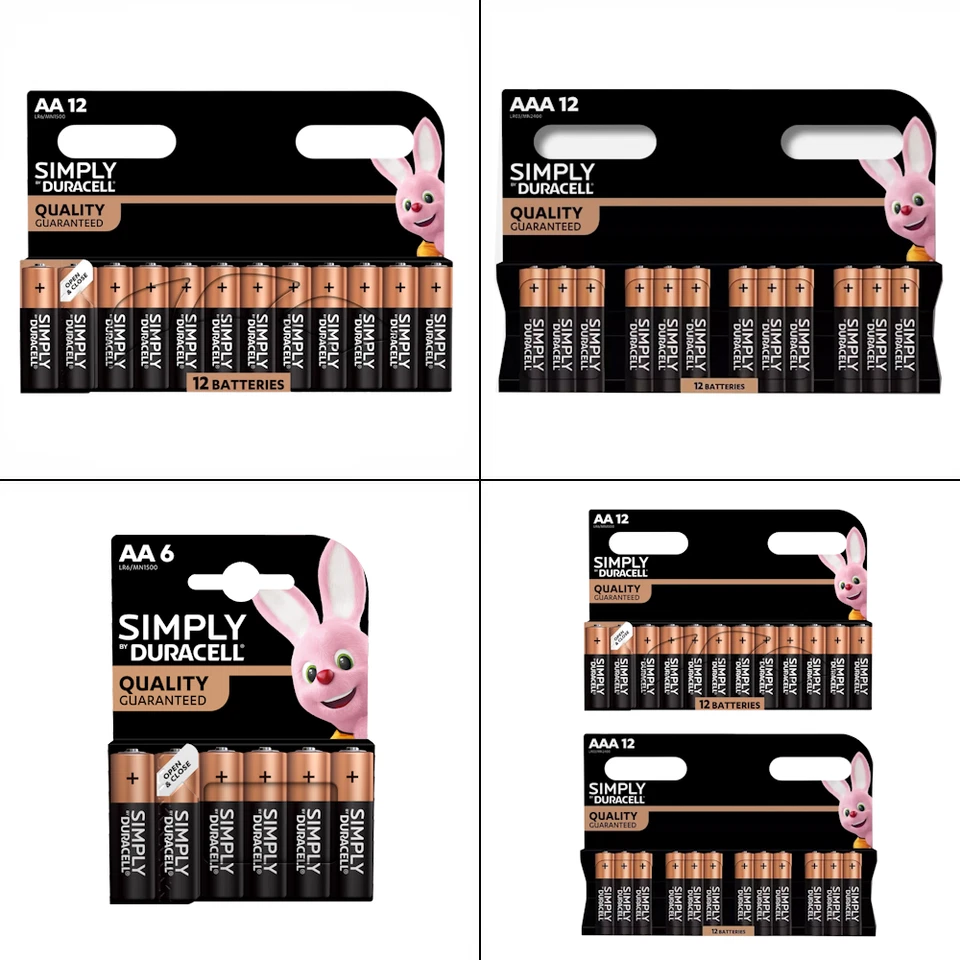 Duracell Batteries AA / AAA Simply LR6 LR03 Alkaline 1.5V Long Expiry - Image 1 of 1